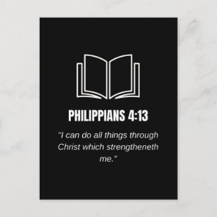 Philippians 4:13 Minimalist Bible Verse KJV Quote Postcard
