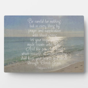 Philippians 4:13 Peace Bible Verse Beach Christian Plaque