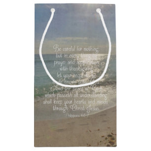 Philippians 4:13 Peace Bible Verse Beach Christian Small Gift Bag