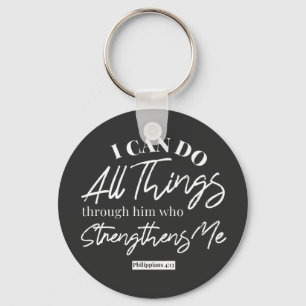 Philippians 4:13 quotes black ver key ring