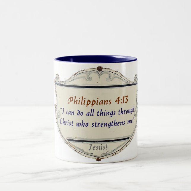 Philippians 4:13 Shield Coffee Mug (Center)