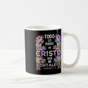 Philippians 4_13 Spanish Christian Bible Verse Jes Coffee Mug