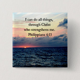 PHILIPPIANS 4:13 SUNRISE DESIGN 15 CM SQUARE BADGE