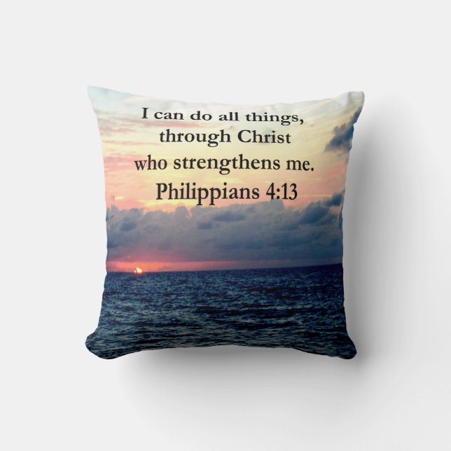 PHILIPPIANS 4:13 SUNRISE DESIGN CUSHION (Front)