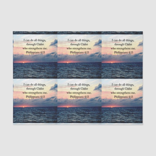 PHILIPPIANS 4:13 SUNRISE DESIGN TISSUE PAPER (Front)