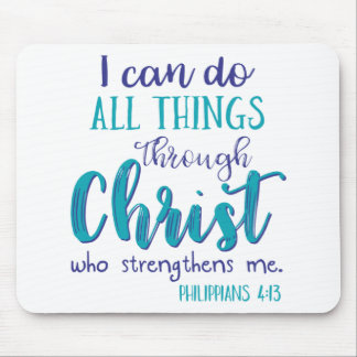Philippians 4:13 tealpur mouse mat