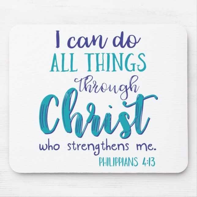 Philippians 4:13 tealpur mouse mat (Front)