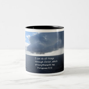 Philippians 4:13 Two-Tone coffee mug