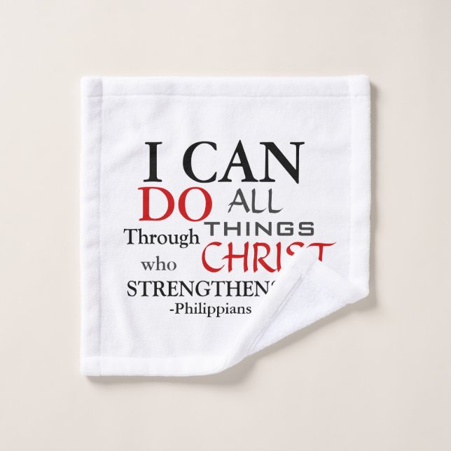 PHILIPPIANS 4:13 WASH CLOTH (Wash Cloth)