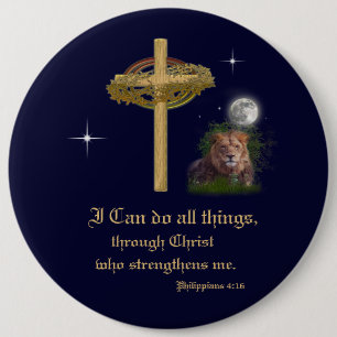 Philippians 4:16 6 cm round badge