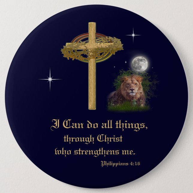 Philippians 4:16  6 cm round badge (Front)