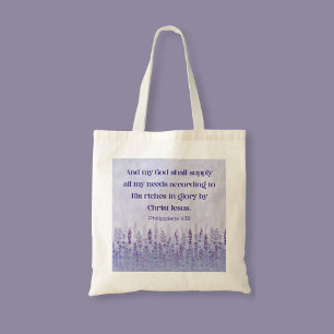 Philippians 4:19 Bible Verse My God Shall Supply Tote Bag