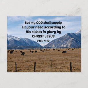 Philippians 4:19 postcard