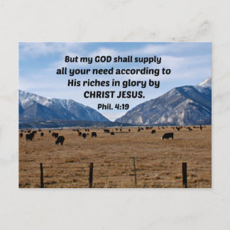 Philippians 4:19 postcard
