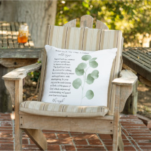 Philippians 4:4-7 Bible Verses Eucalyptus Leaves Cushion