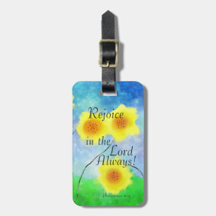 Philippians 4:4 Bible, Rejoice in the Lord Always Luggage Tag