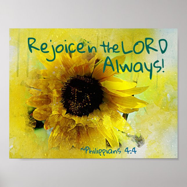 Philippians 4:4 Rejoice in the Lord Always! Bible Poster (Front)