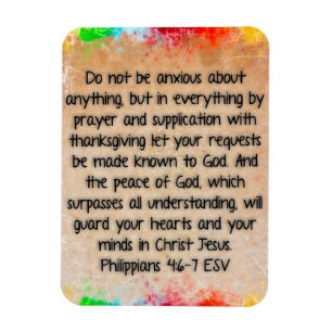 Philippians 4:6-7 Bible Verse  Magnet