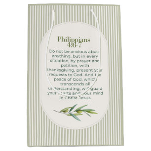 Philippians 4:6–7 Christian Encouragement Gift  Medium Gift Bag