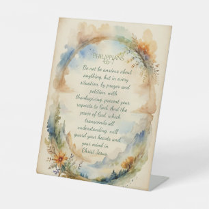 Philippians 4:6–7 Christian Encouragement Gift Pedestal Sign