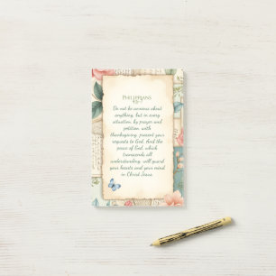Philippians 4:6–7 Christian Encouragement Gift Post-it Notes