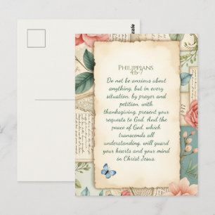 Philippians 4:6–7 Christian Encouragement Gift Postcard