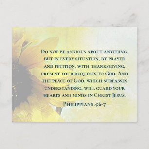 Philippians 4:6-7 Do not be Anxious About Anything Postcard