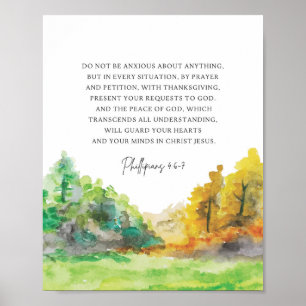 Philippians 4:6-7 Do not be anxious about anything Poster