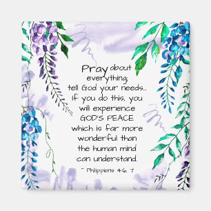 Philippians 4:6-7 Pray about Everything Magnet