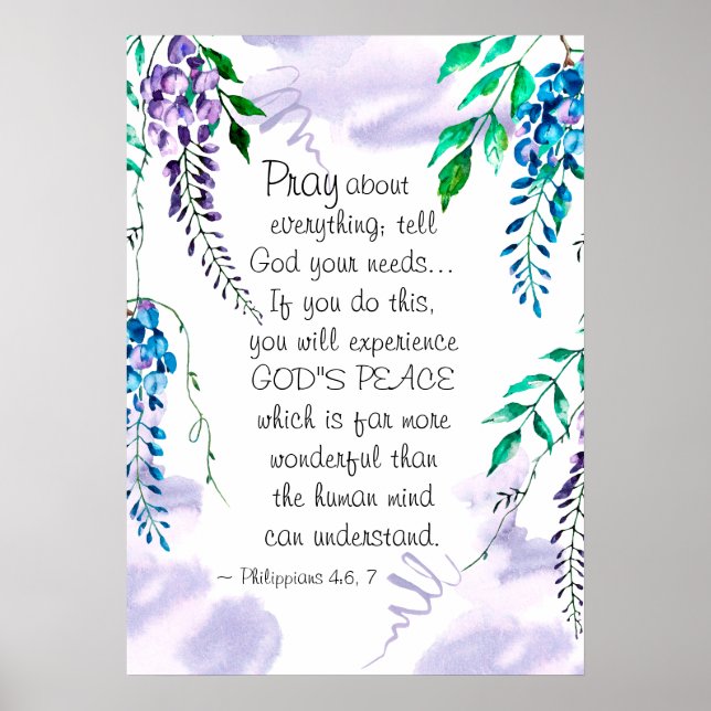 Philippians 4:6-7 Pray about Everything Poster (Front)