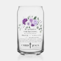 Philippians 4:6-7 Scripture Purple Flowers