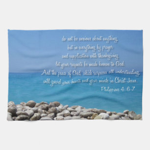 Philippians 4:6-7 tea towel