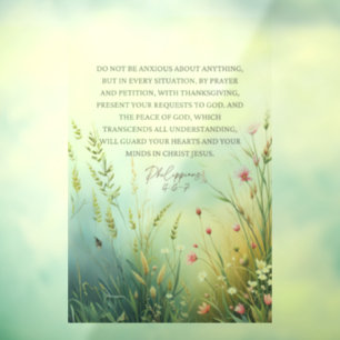Philippians 4:6-7 Wildflower Bible Verse Christian Window Cling