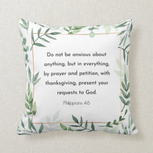 Philippians 4:6, Bible Verse, Christianity Cushion