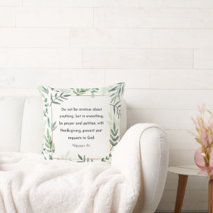 Philippians 4:6, Bible Verse, Cushion