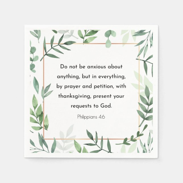 Philippians 4:6, Bible Verse, Napkin (Front)