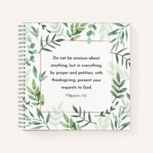 Philippians 4:6, Bible Verse, Notebook