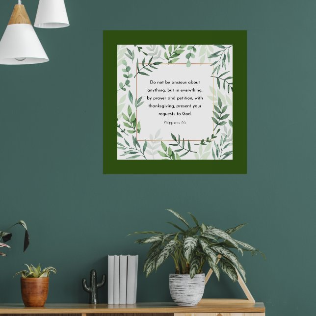 Philippians 4:6, Bible Verse, Poster (Living Room 1)