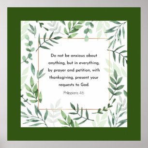Philippians 4:6, Bible Verse, Poster