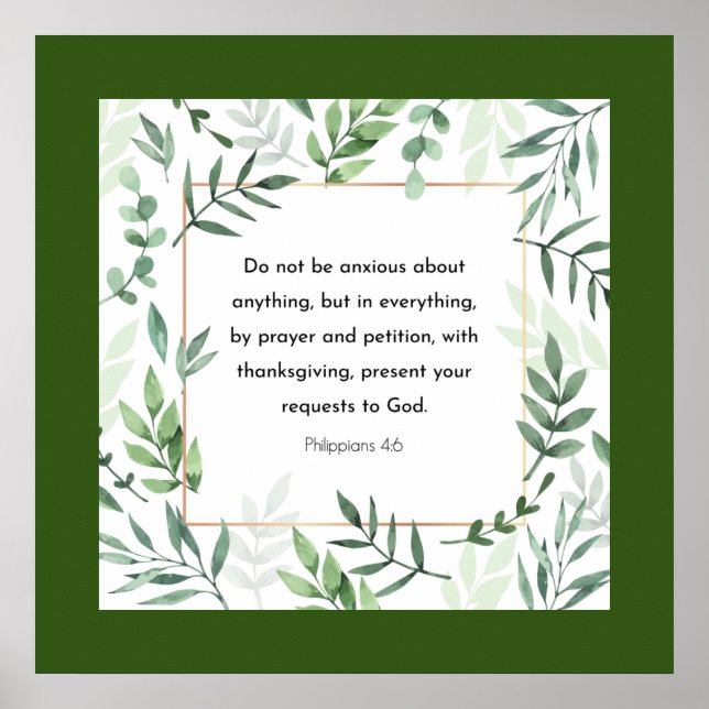 Philippians 4:6, Bible Verse, Poster (Front)