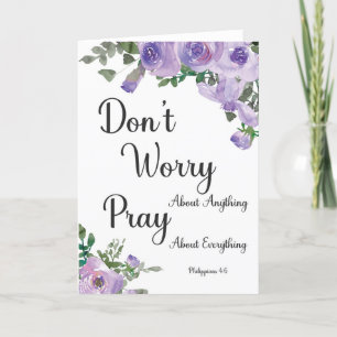 Philippians 4:6 Bible Verse Purple Watercolor Card