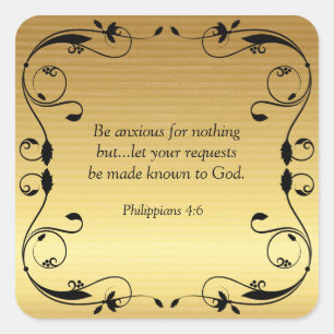 Philippians 4-6, Bible Verse, Square Sticker