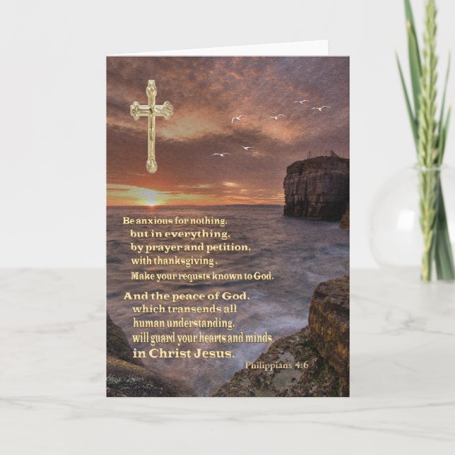 Philippians 4:6 christian card (Front)