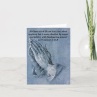 "Philippians 4 6" Praying Hands Note Card.