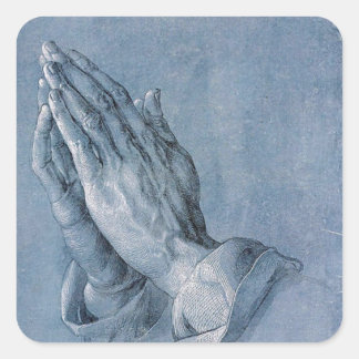 Philippians 4:6 Praying Hands Square Stickers. Sticker
