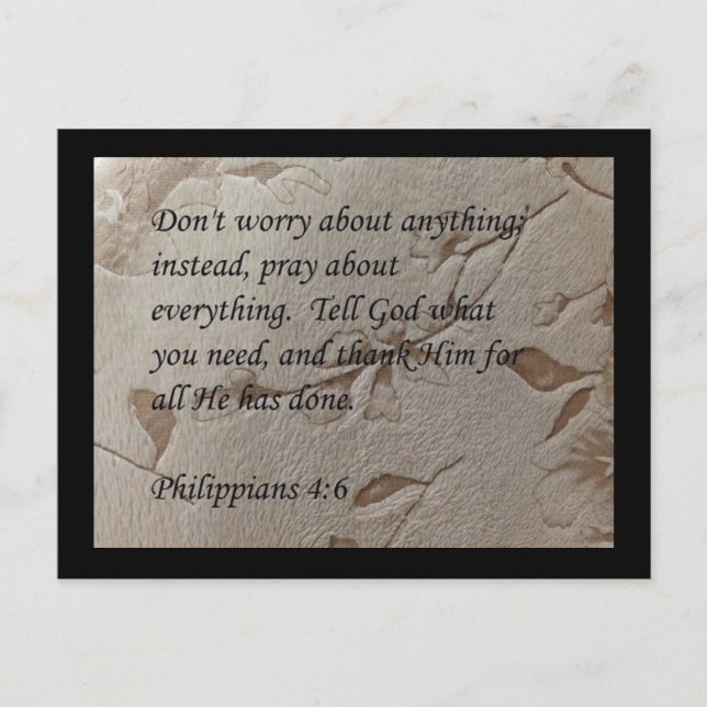 Philippians 4:6 scripture postcard (Front)