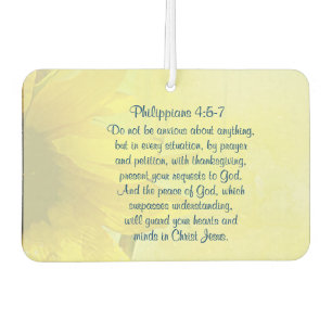 Philippians 4:7 Peace of God will guard your heart Car Air Freshener