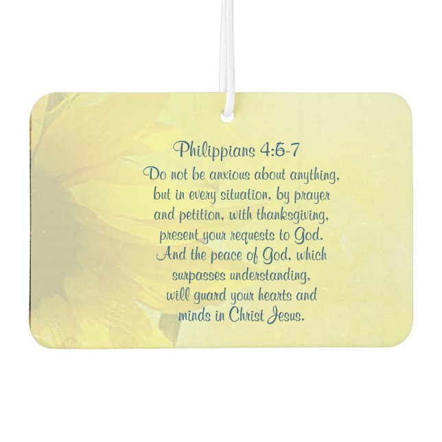 Philippians 4:7 Peace of God will guard your heart Car Air Freshener (Front)