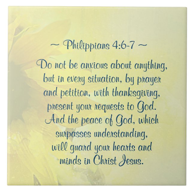 Philippians 4:7 Peace of God will guard your heart Tile (Front)