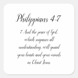 Philippians 4:7 square sticker